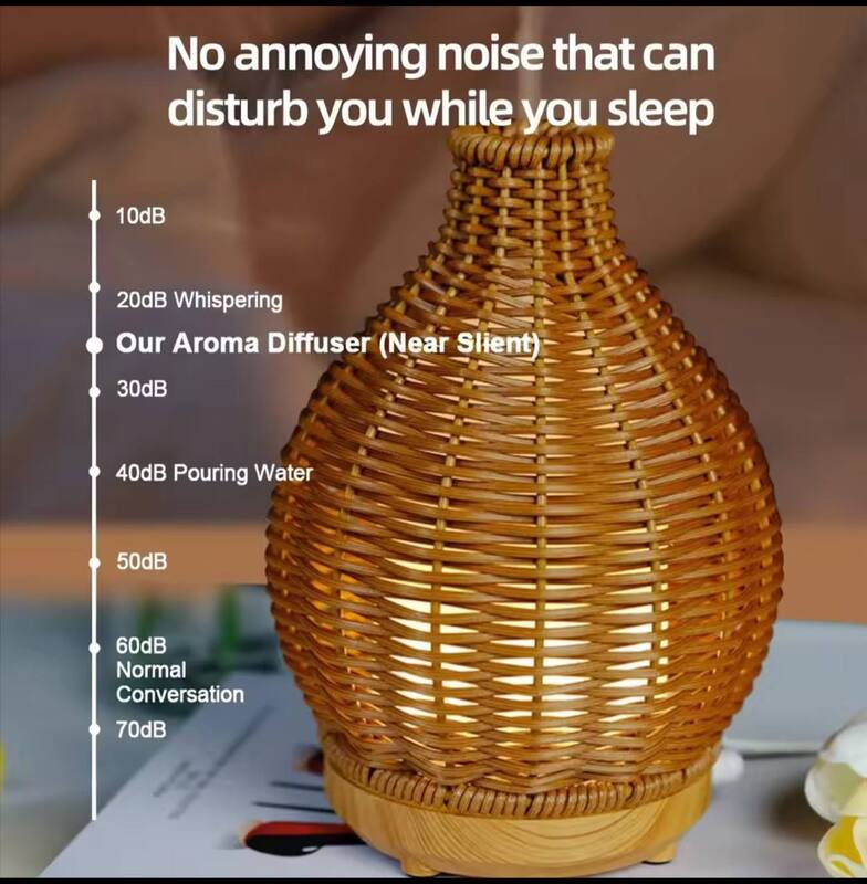 WOOD WEAVE MINI VASE HUMIDIFIER AROMATHERAPHY ESSENTIAL OIL USB DIFFUSER