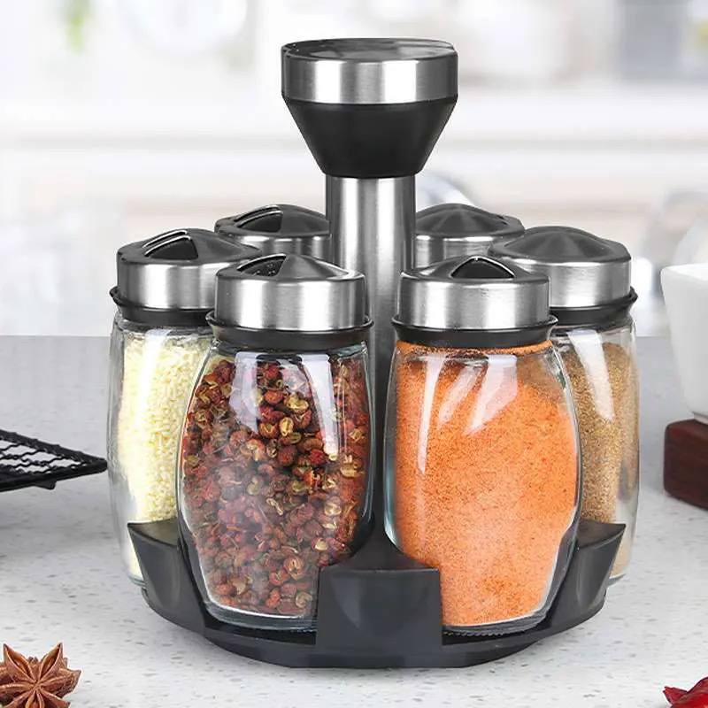 360⁰ ROTATING SPICE RACK WITH 6 CANISTERS