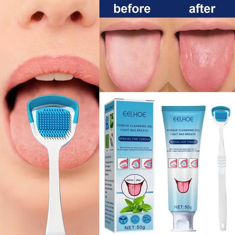 EELHOE TONGUE CLEANING GEL WITH TONGUE SCRAPPER