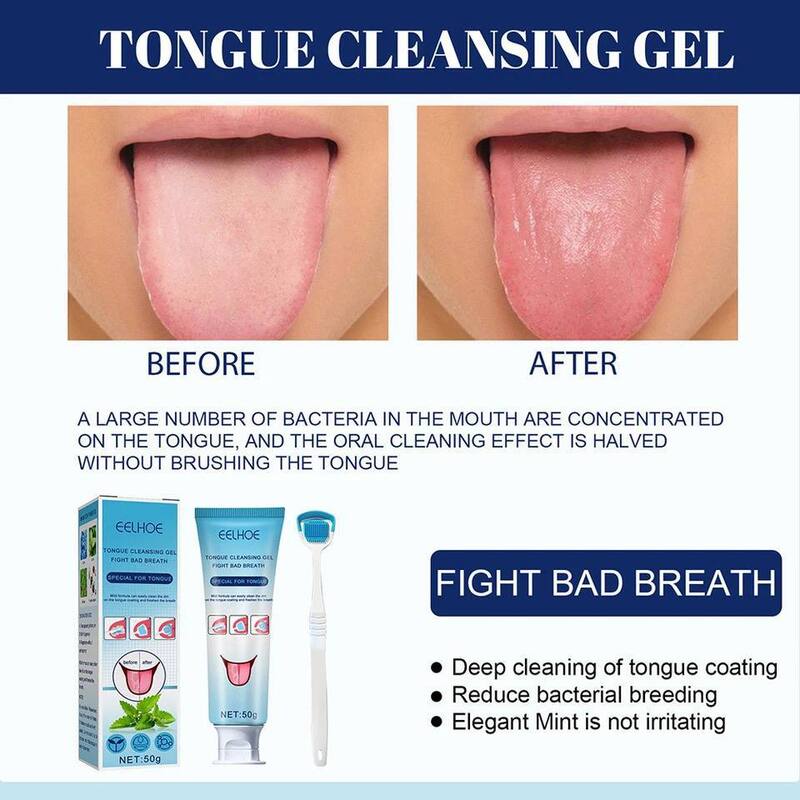 EELHOE TONGUE CLEANING GEL WITH TONGUE SCRAPPER