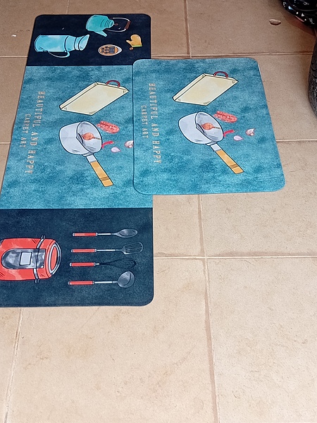 2 PIECES KITCHEN MAT KITCHEN RUNNER (CARPET ART) 120CMBY 40CM