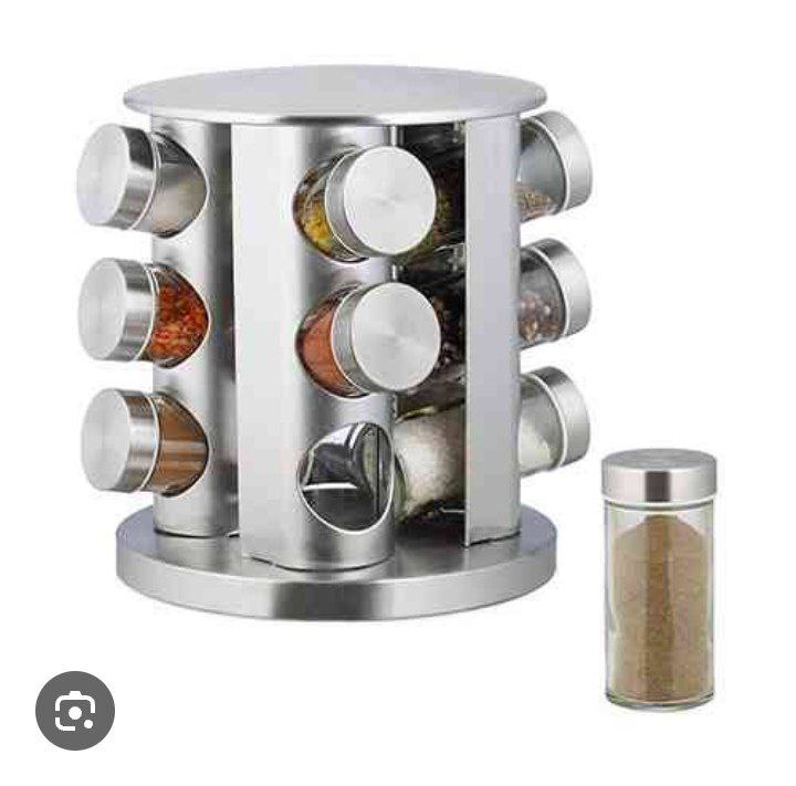 STAINLESS STEEL 12PIECES ROTATING SPICE JAR