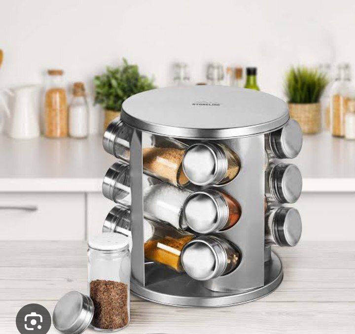 STAINLESS STEEL 12PIECES ROTATING SPICE JAR