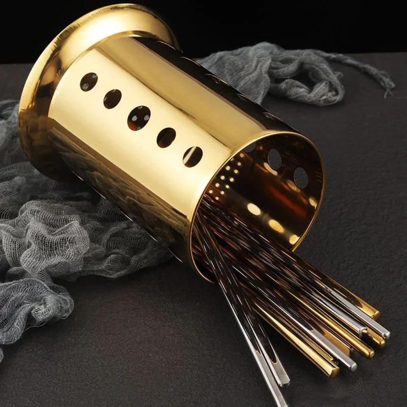 STAINLESS STEEL GOLD PLATTED CUTLERY HOLDER CUTLERIES DRAINER