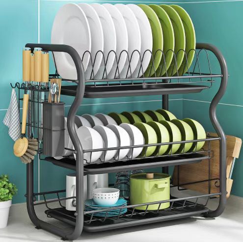 B-SHAPED STAINLESS STEEL PLATE RACK
