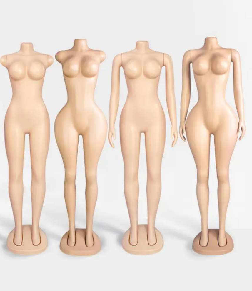 Non detachable Headless and Armless Plastic Female Mannequins