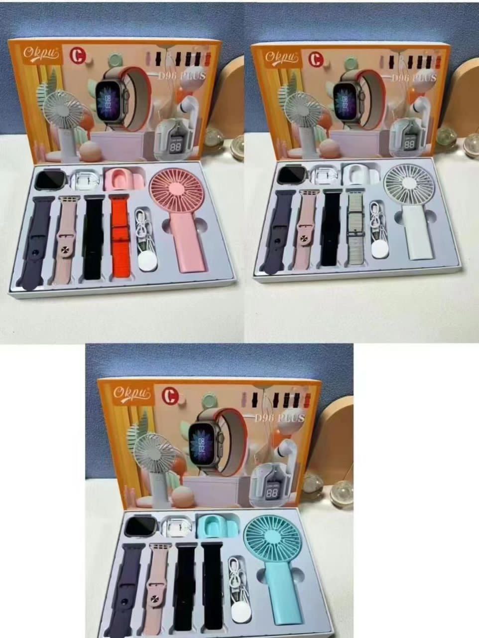 SMART WATCH GIFT PACK WITH RECHARGEABLE  FAN
