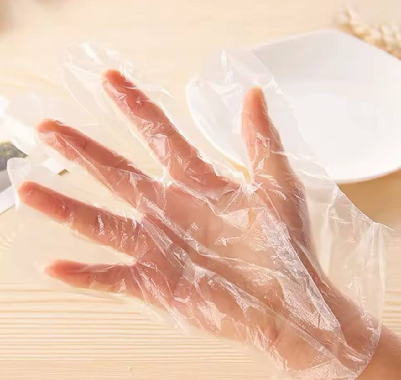 DISPOSABLE NYLON GLOVES - 100 PIECES
