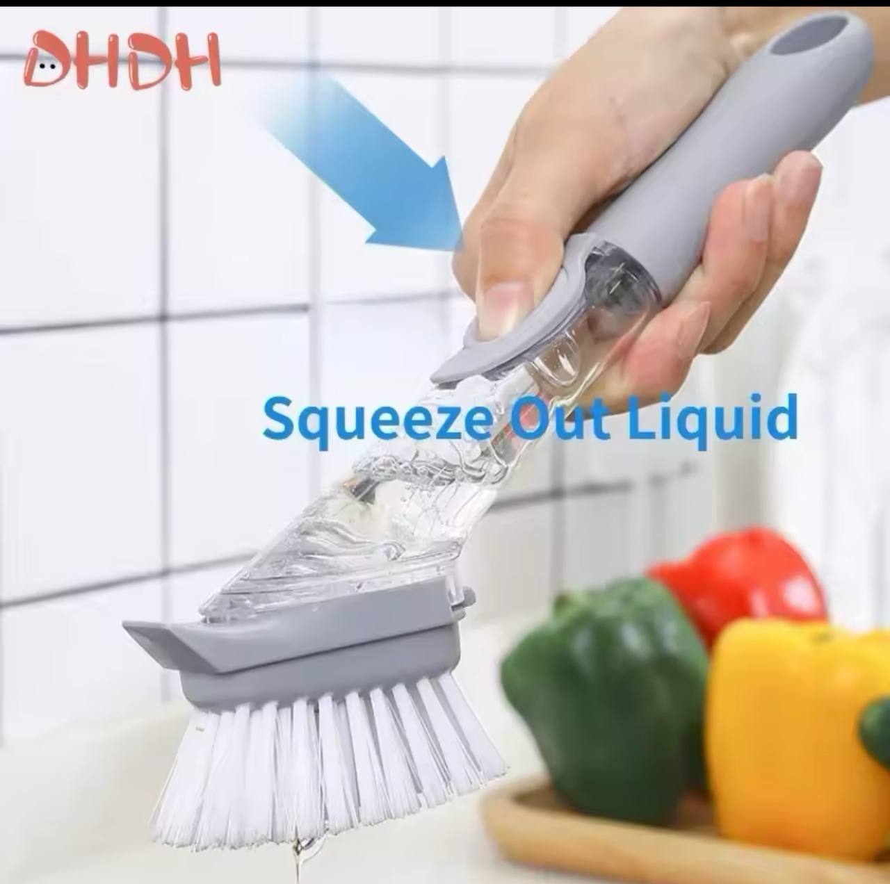 WASHING BRUSH WITH SOAP DISPENSER