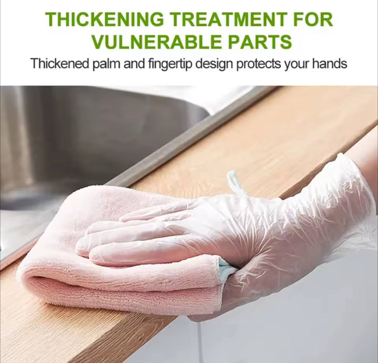 HIGH QUALITY PTE FOOD GRADE DISPOSABLE GLOVES - 100 PIECES