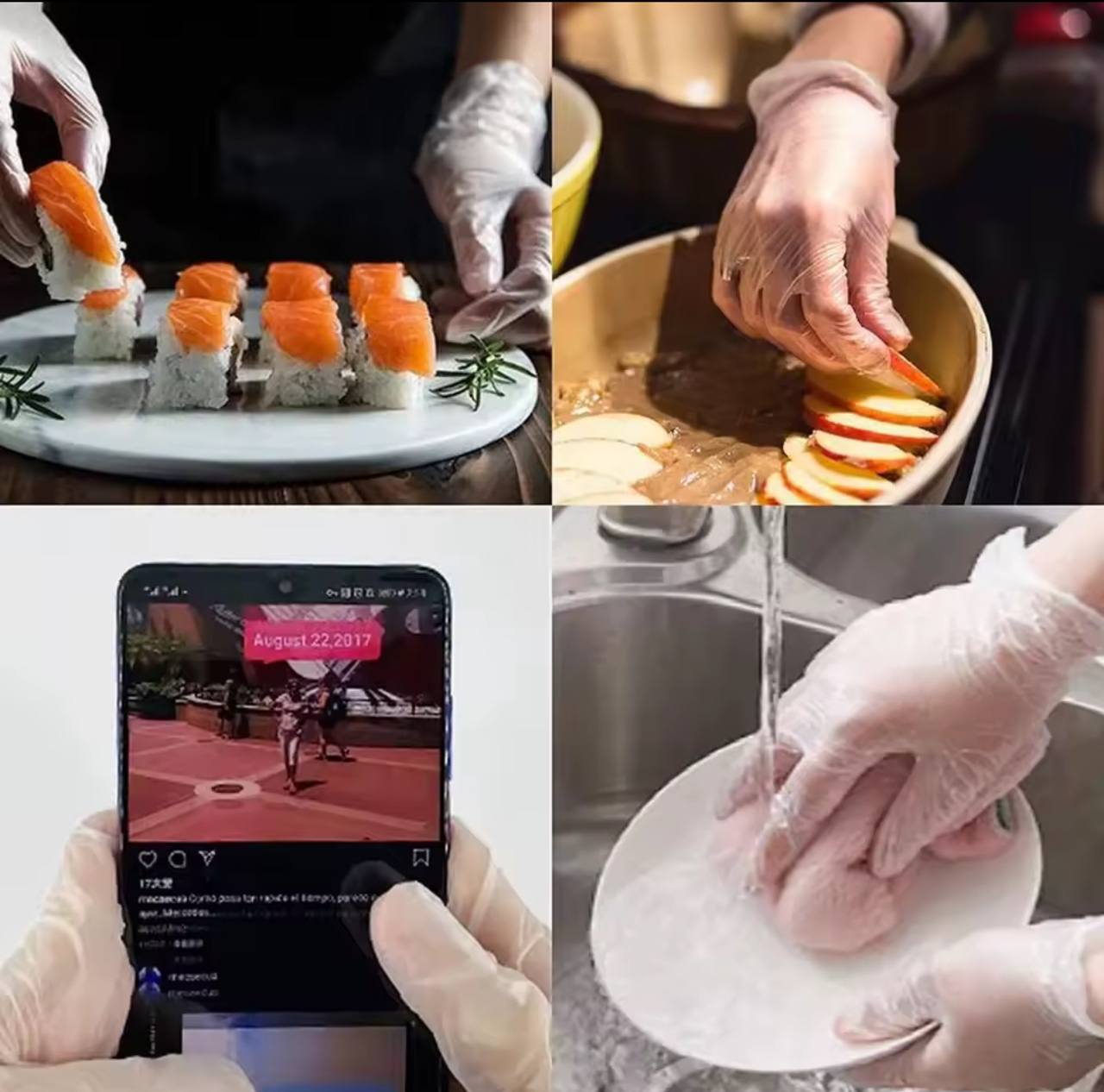 HIGH QUALITY PTE FOOD GRADE DISPOSABLE GLOVES - 100 PIECES