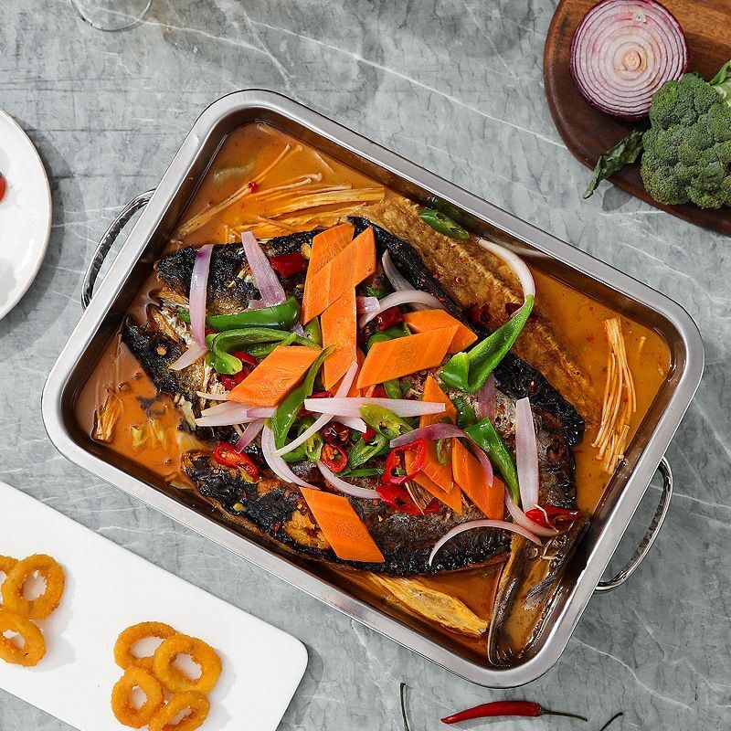 STAINLESS STEEL THICK DRAWABLE CHAFING DISH SERVING DISH