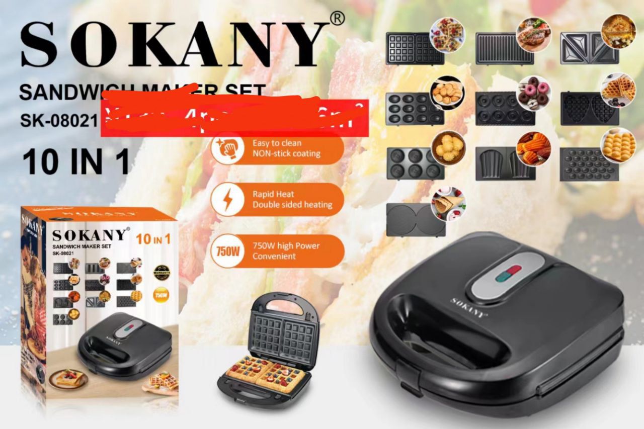 SOKANY 10IN1 SANDWICH MAKER SOKANY BREAD TOASTER