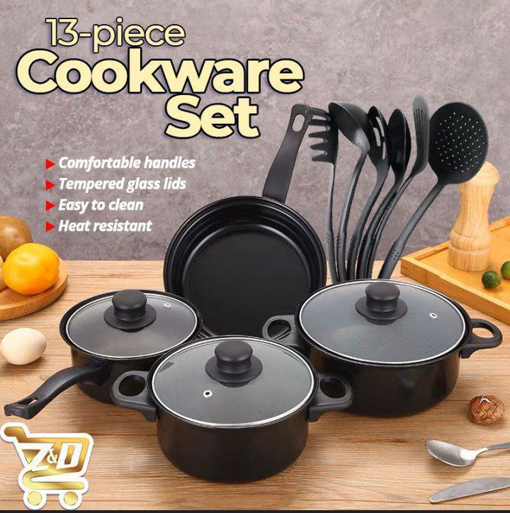 13 PIECES COOKWARE SET SET OF POTS