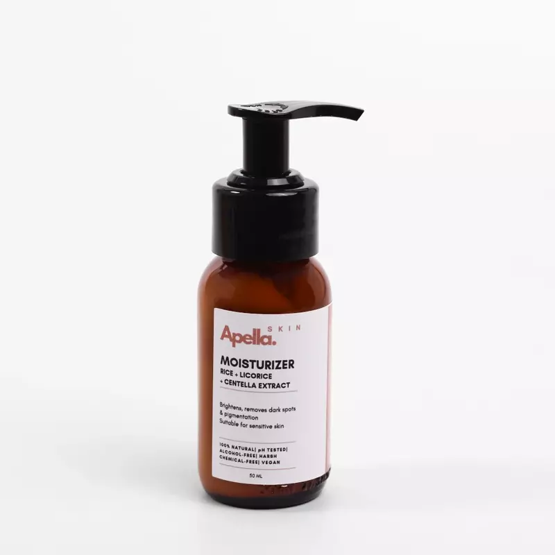 Bottle of a Korean skincare moisturizer which contains rice. Promotes skin brightening.