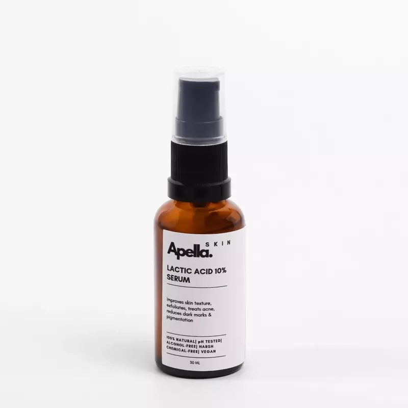 Lactic Acid 10% Serum bottle which reduces acne and improves skin texture