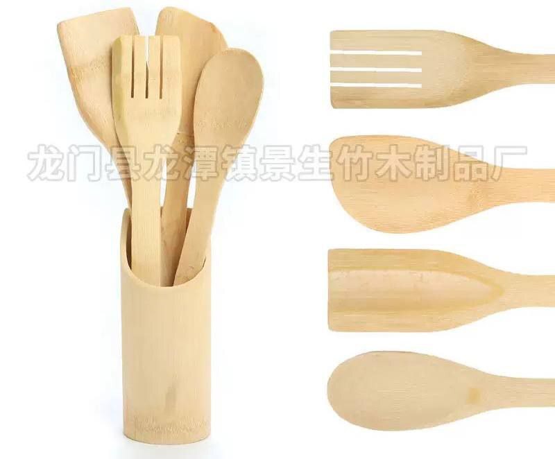 5 PIECES WOODEN SPATULA WOODEN  COOKING SPOON WOODEN UTENSILS