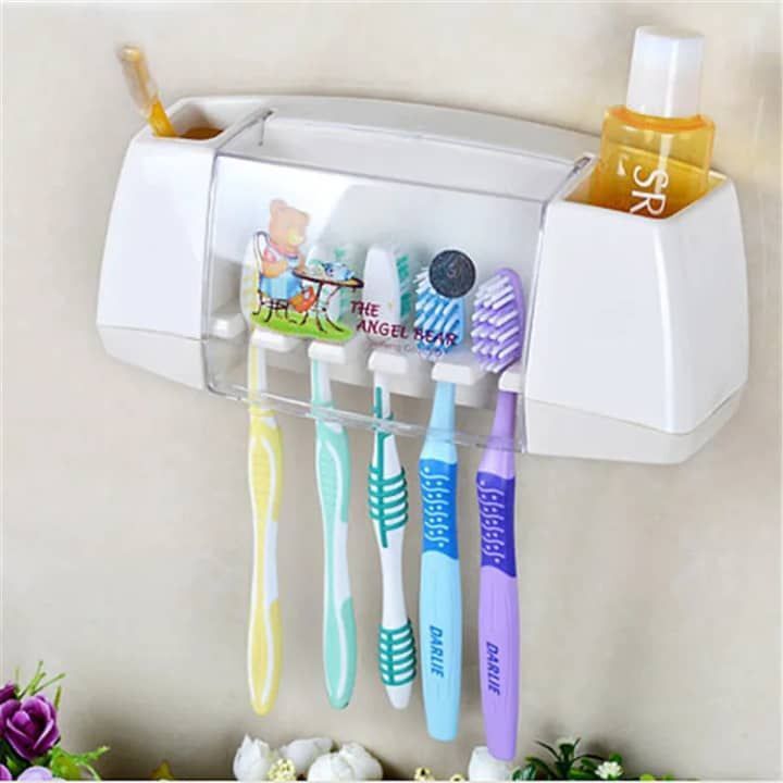 BATHROOM WALL STORAGE WITH TOOTH BRUSH HOLDER