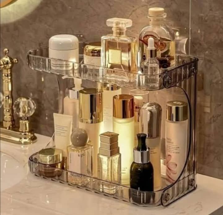 2 LAYERS TABLE TOP CLASSY ACRYLIC STORAGE