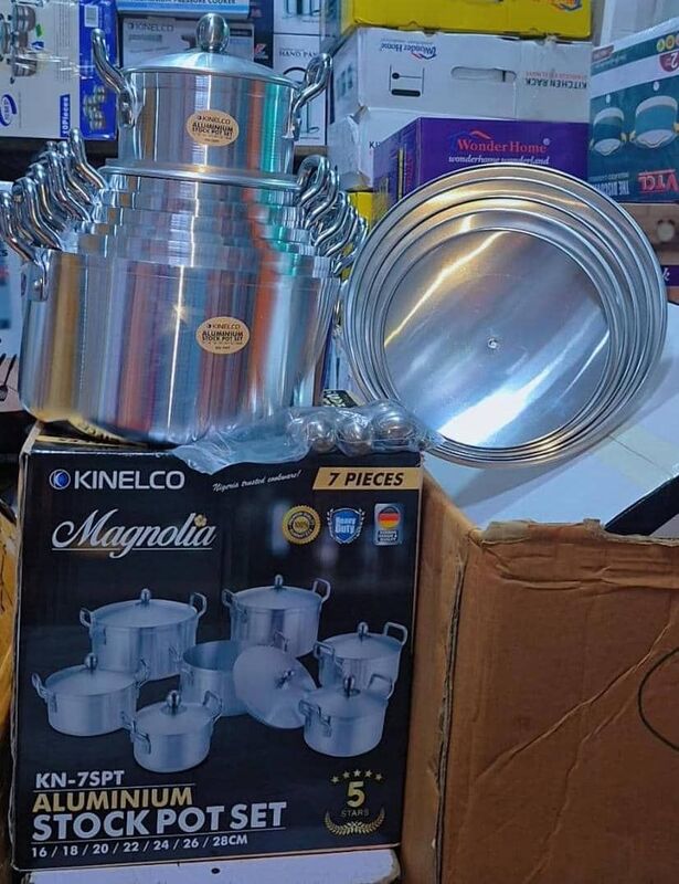 KINELCO MAGNOLIA 7 PIECES SET OF ALUMINIUM COOKING POTS SIZE- 16/18/20/22/24/26/28CM