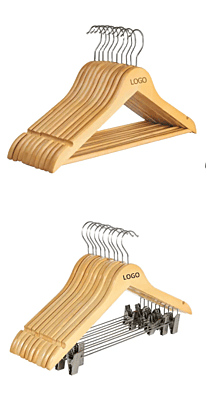 Natural Wooden Hangers-Pack of 10 Natural Wooden Hangers-Pack of 10