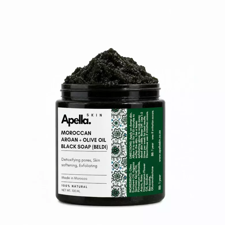 Moroccan Black Soap with Argan & Olive Oil (Beldi)