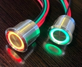 SELF LOCKING TOUCH SWITCH-12-24V, 7A, 19MM, STAINLESS STEEL, WATERPROOF