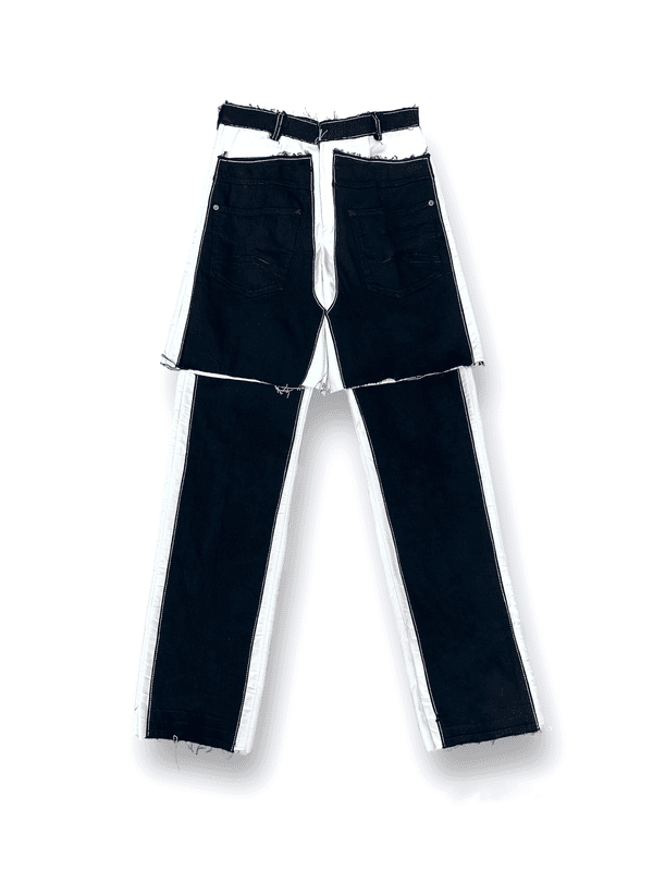 Front back panel tiered jeans