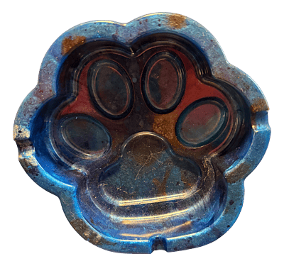 Blue Pawprint Resin Ashtray