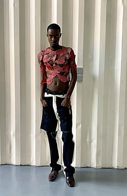Front back panel tiered jeans