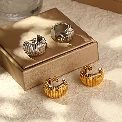 Chic Silver Hoops