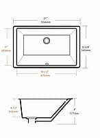 Rectangle Vanity 1811 - White
