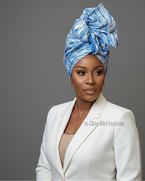 Azure African Print Headwrap