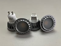 LED BULBS, COB-MR16/GU10, 24V AC/DC, DIMMABLE, 50X46.2MM,ALUMINUM SILVER BODY, FROSTED GLASS