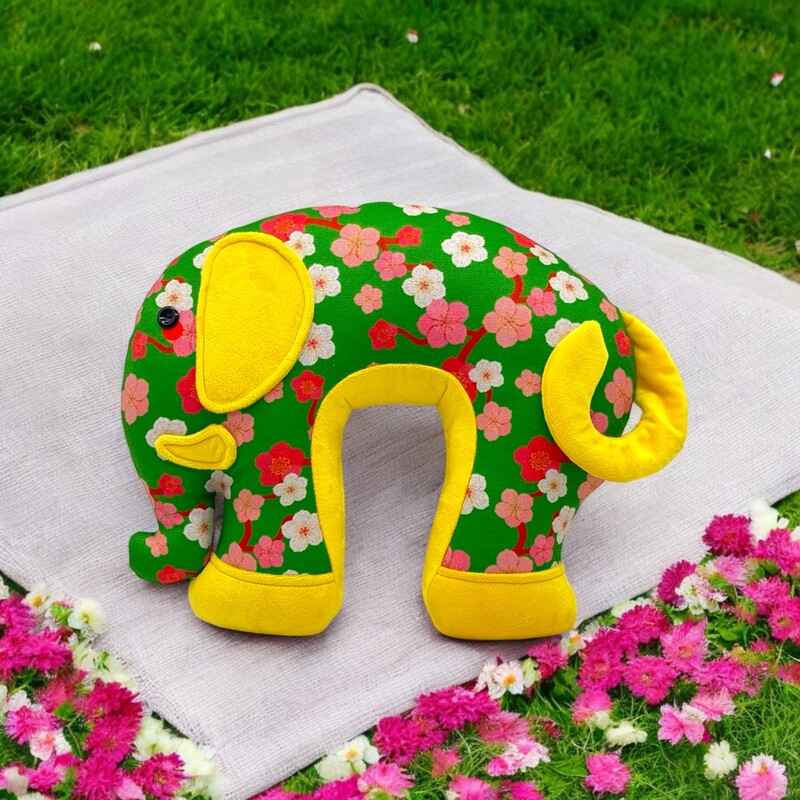 Gối Cổ Voi Hoa Lá - Thủ Công Nhồi Bông, Vải In Hoạ Tiết