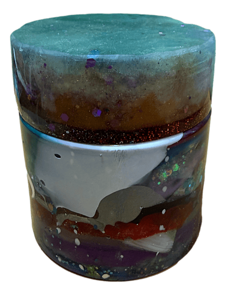 Colour Mash Stash/Trinket Jar with Screw-on Lid