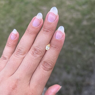 One of a Kind Shield Cut Yellow Sapphire and Diamond Ring