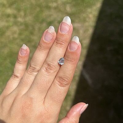 One of a Kind Geometric Pear Shape Teal Sapphire and Diamond Ring