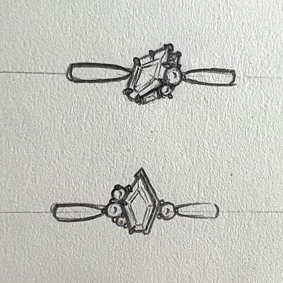 One of a Kind Shield Cut Yellow Sapphire and Diamond Ring