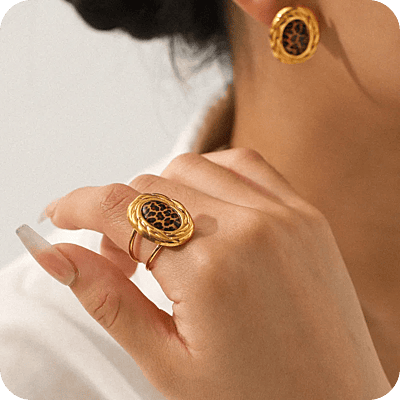 Animal Print Chunky Ring