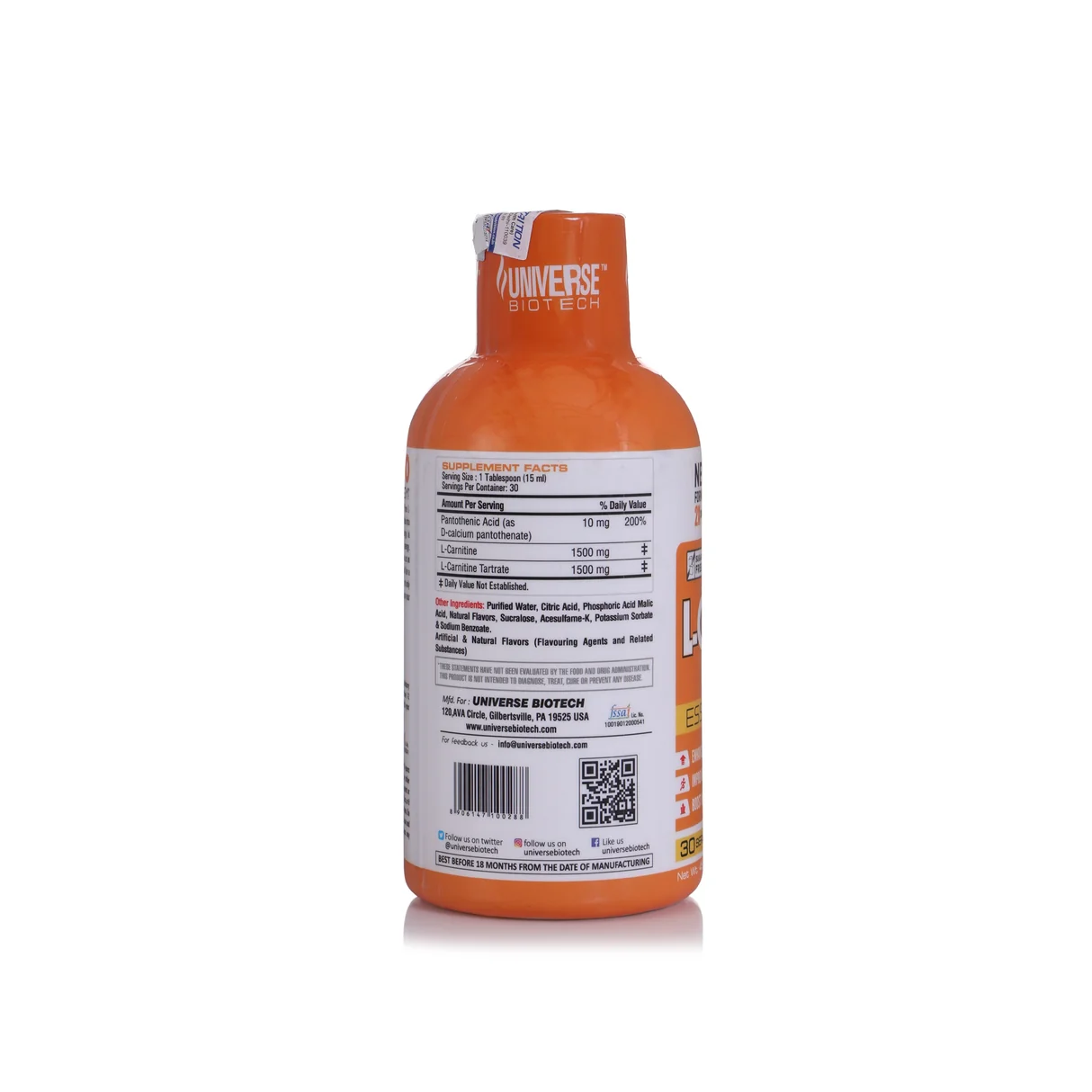 Universe Biotech L-Carnitine 30 servings | كارنتين يونفيرس اوتيك - ORANGE Universe Biotech L-Carnitine 30 servings | كارنتين يونفيرس اوتيك - ORANGE