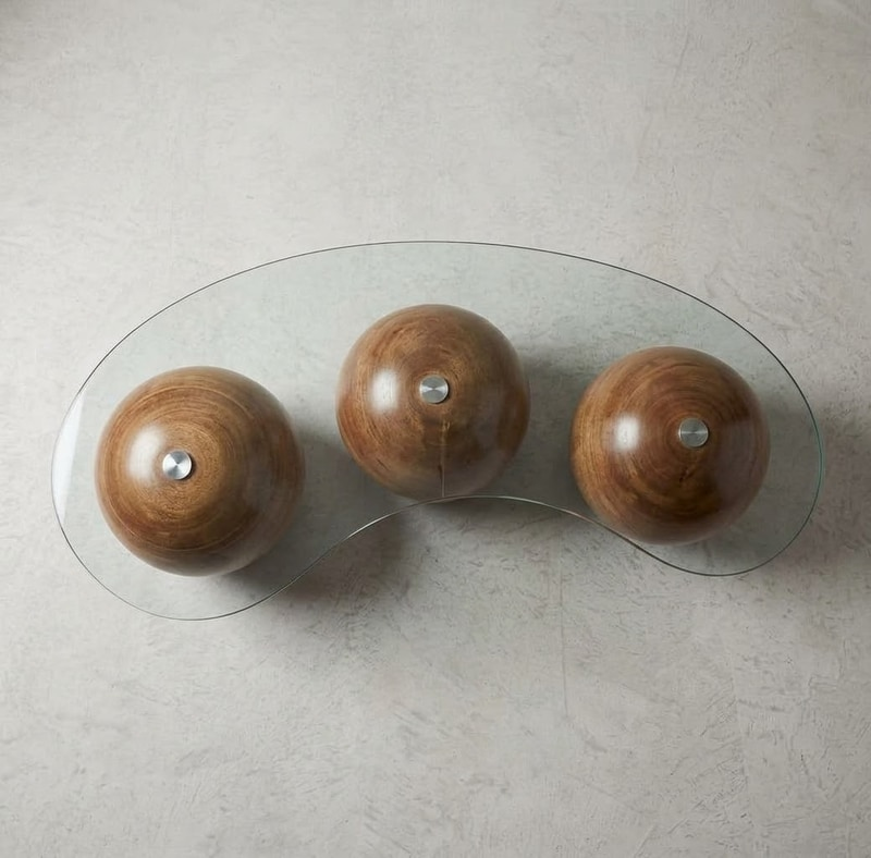 Spherical Ball Glass Coffee Table