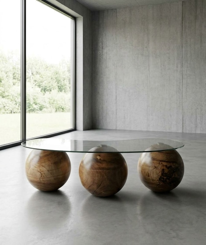 Spherical Ball Glass Coffee Table