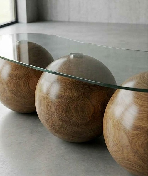 Spherical Ball Glass Coffee Table