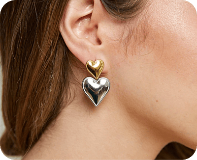 Two Hearts Studs