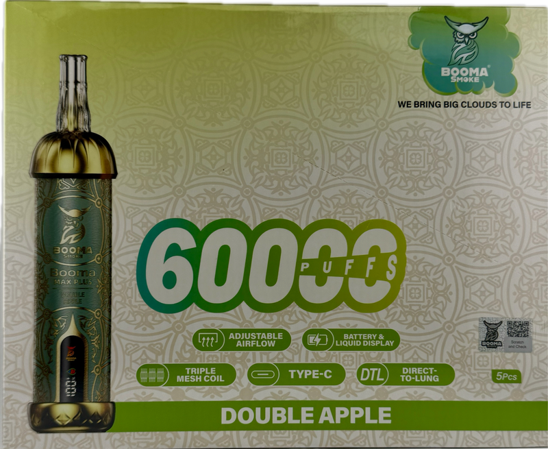 Booma Smoke Plus 60k Double Apple 5 PACK