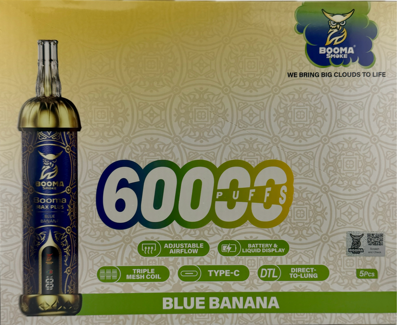 Booma Smoke Plus 60k Blue Banana 5 PACK