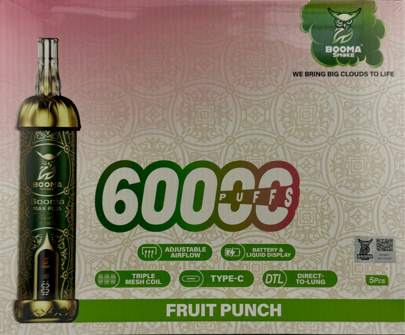 Booma Smoke Plus 60k Fruit Punch  5 PACK