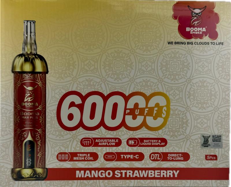 Booma Smoke Plus 60k Mango Strawberry 5 PACK