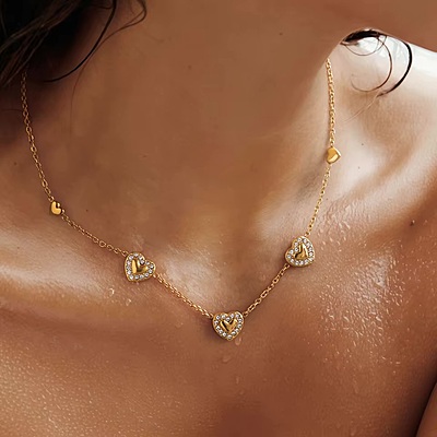 Diamonds Heart Necklace
